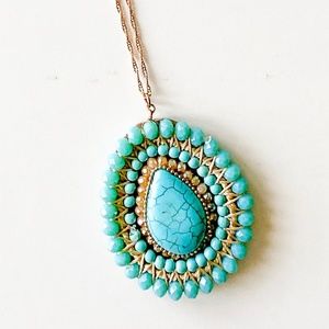 NWT - Turquoise Medallion Necklace